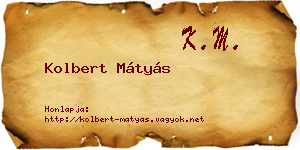 Kolbert Mátyás névjegykártya